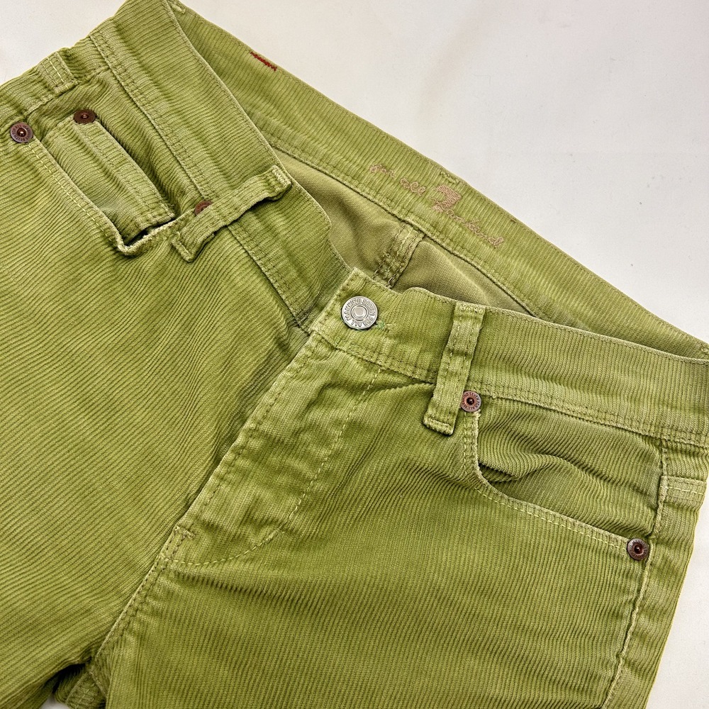 7 For All Mankind Womens Pistachio Green Corduroy Pants 27 U201083U-083U